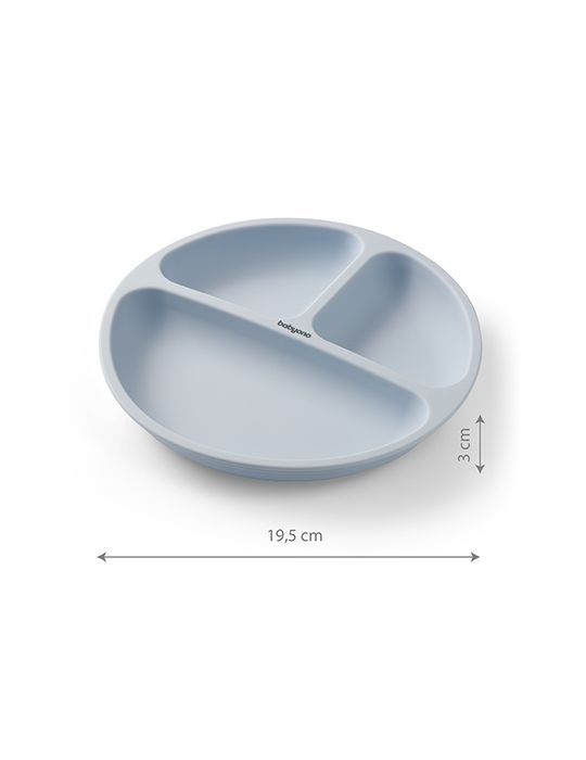 BabyOno Silikonowy talerzyk z przyssawką niebieski