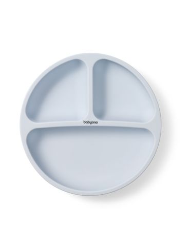BabyOno Silikonowy talerzyk z przyssawką niebieski