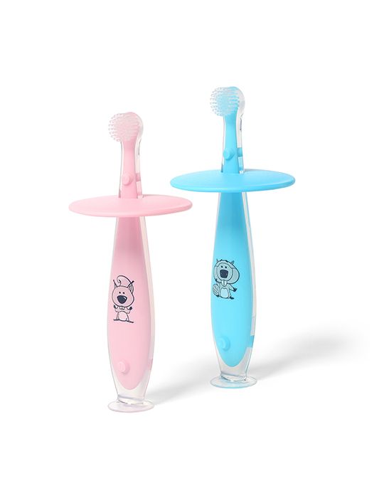 BabyOno Bezpieczna szczoteczka do zębów 6m+ róż