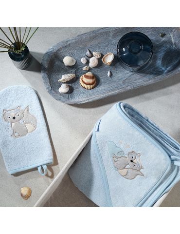 BabyOno Okrycie kąpielowe bambusowe z kapturkiem 100X100cm lisek