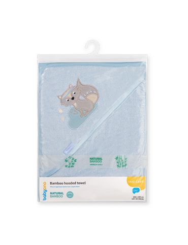 BabyOno Okrycie kąpielowe bambusowe z kapturkiem 100X100cm lisek