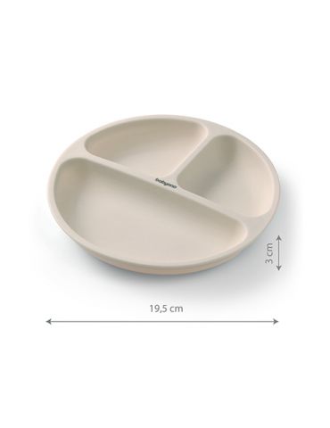 BabyOno Silikonowy talerzyk z przyssawką beżowy