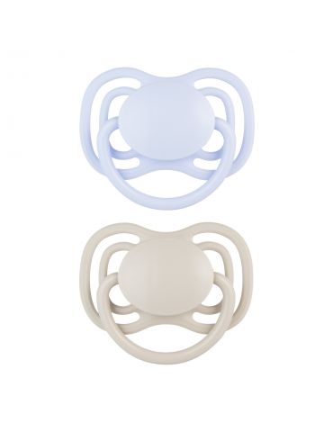 Canpol Babies Smoczek silikonowy symetryczny DentalAir 18m+ Nude 2 szt. niebieski