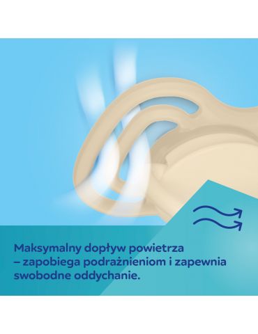 Canpol Babies Smoczek silikonowy symetryczny DentalAir 18m+ Nude 2 szt. niebieski