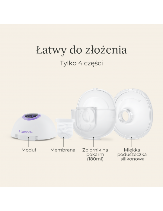 Lansinoh Laktator podwójny bezprzewodowy Hands-Free