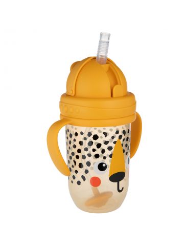 Canpol Babies Kubek niekapek z rurką i odważnikiem BabiesBoo 270 ml gepard