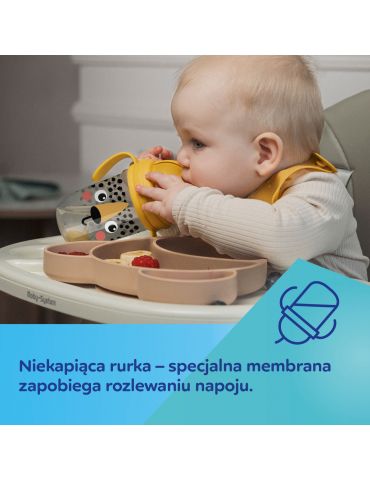 Canpol Babies Kubek niekapek z rurką i odważnikiem BabiesBoo 270 ml gepard
