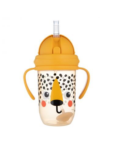 Canpol Babies Kubek niekapek z rurką i odważnikiem BabiesBoo 270 ml gepard