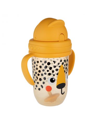 Canpol Babies Kubek niekapek z rurką i odważnikiem BabiesBoo 270 ml gepard