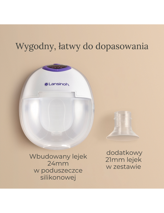 Lansinoh Laktator pojedyńczy bezprzewodowy Hands-Free
