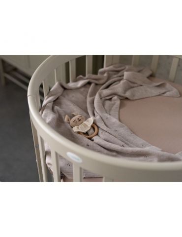 Waldin Prześcieradło z bawełny organicznej 73cm do małego owalnego łóżeczka 7w1 taupe