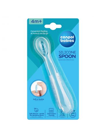 Canpol Babies Silikonowa łyżeczka niebieska
