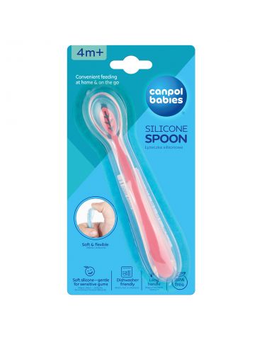 Canpol Babies Silikonowa łyżeczka różowa