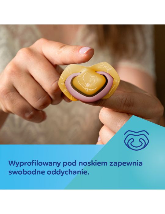 Canpol Babies Smoczek silikonowy symetryczny Light touch GOLD 6-18 m 2 szt. różowy