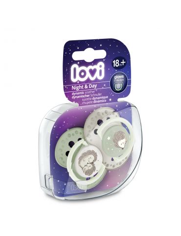 Lovi Smoczek silikonowy dynamiczny 18m+ Night&day Hedgehog