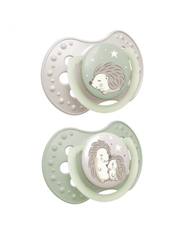 Lovi Smoczek silikonowy dynamiczny 18m+ Night&day Hedgehog