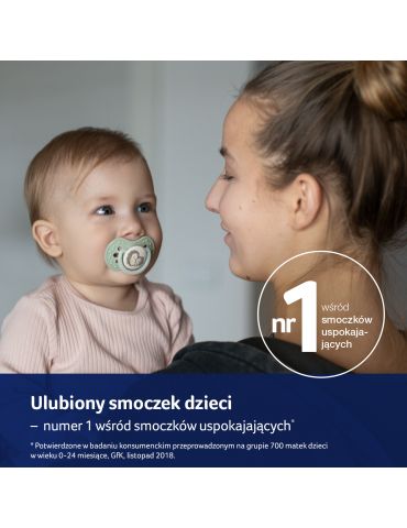 Lovi Smoczek silikonowy dynamiczny 18m+ Night&day Hedgehog