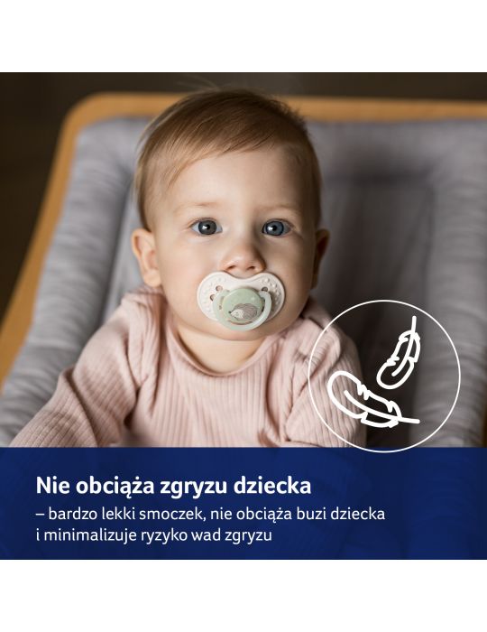 Lovi Smoczek silikonowy dynamiczny 6-18m Night&day Hedgehog