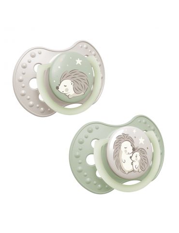 Lovi Smoczek silikonowy dynamiczny 0-6m Night&day Hedgehog