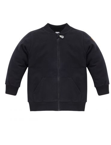 Pinokio Bluza niemowlęca bawełniana rozpinana Lets rock czarny