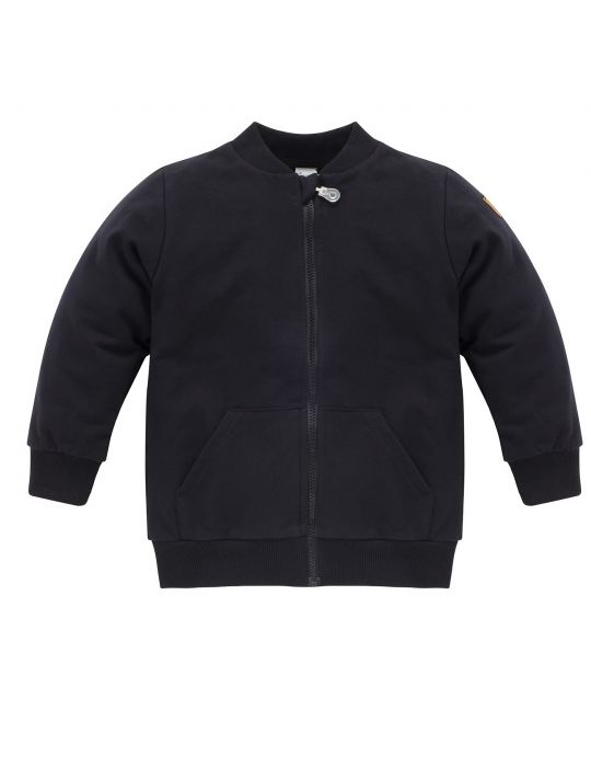 Pinokio Bluza niemowlęca bawełniana rozpinana Lets rock czarny