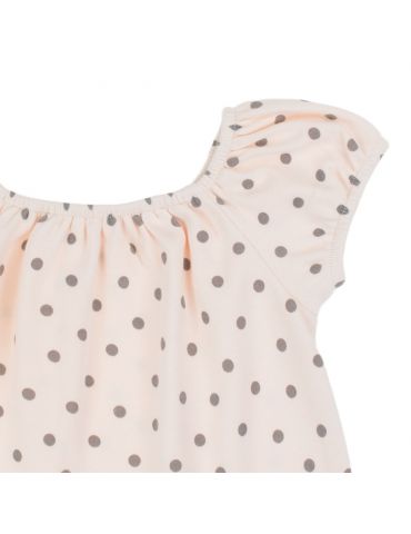 Nicol Bluzka bawełniana dziewczęca krótki rękaw Sara jasny łosoś