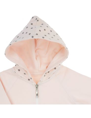 Nicol Bluza dresowa bawełniana z kapturem Sara kropki