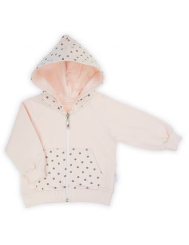 Nicol Bluza dresowa bawełniana z kapturem Sara kropki