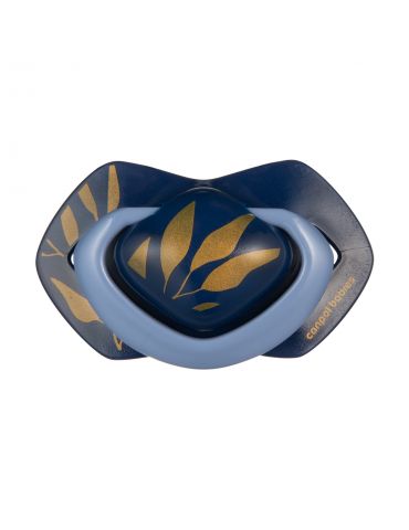 Canpol babies Smoczek silikonowy symetryczny Gold 18+ 2 szt. niebieski