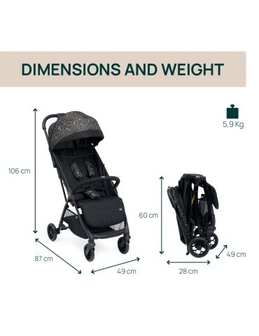 Chicco Glee Wózek spacerowy Playful black Chicco Glee Wózek spacerowy Playful black