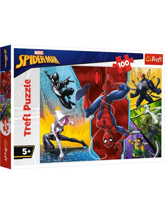 Trefl Puzzle Do góry nogami Spiderman 100 elementów