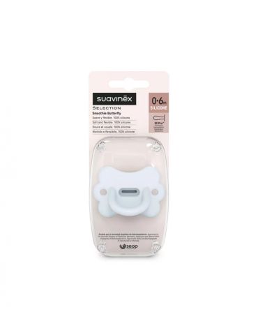 Suavinex SX Pro smoczek fizjologiczny silikonowy Colour Essense 0-6m+ Motylek niebieski