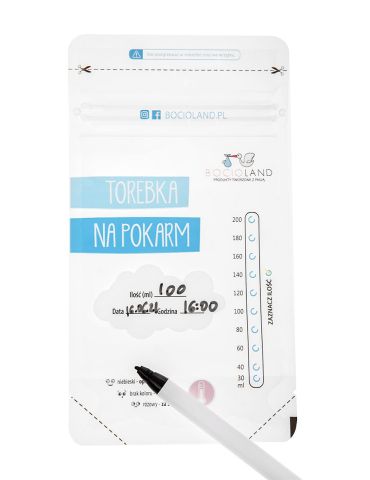 Bocioland Woreczki do przechowywania pokarmu 200ml 50szt