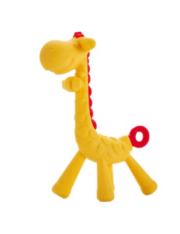 Bocioland Gryzak silikonowy Żyrafa żółto-czerwona