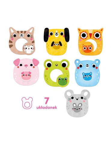 CzuCzu Moje puzzle z dziurką Zwierzątka 12m+