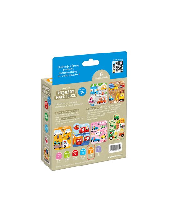 CzuCzu Puzzle Pojazdy Małe i duże 2+