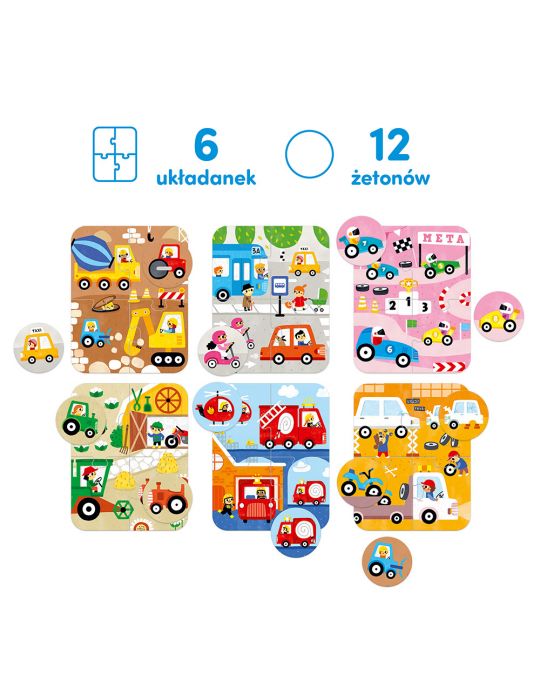 CzuCzu Puzzle Pojazdy Małe i duże 2+