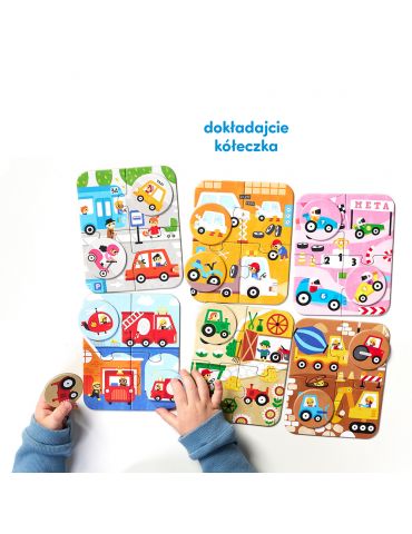 CzuCzu Puzzle Pojazdy Małe i duże 2+