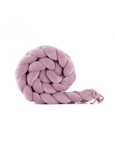 Waldin Warkocz ochraniacz do łóżeczka welurowy 210 cm brudny róż