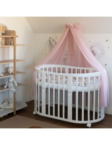 Waldin Baldachim tiulowy do łóżeczka + stelaż na baldachim Rose