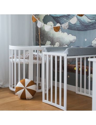 Waldin Prześcieradło z bawełny organicznej 73cm do małego owalnego łóżeczka 7w1 białe