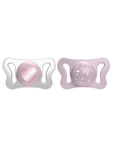 Chicco Smoczek uspokajający silikonowy PhysioForma Micro 0-2m różowy