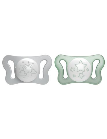Chicco Smoczek uspokajający silikonowy PhysioForma Micro 0-2m glow int the dark 2 szt. Chicco Smoczek uspokajający silikonowy PhysioForma Micro 0-2m glow int the dark 2 szt.