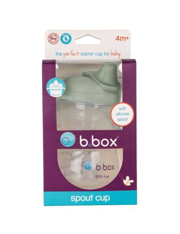 B.Box Kubek niekapek z miękkim ustnikiem 240 ml szałwiowy 4m+ B.Box Kubek niekapek z miękkim ustnikiem 240 ml szałwiowy 4m+