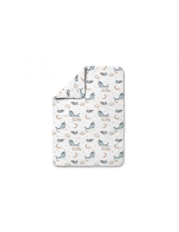 Waldin Kołdra bambusowa dziecięca 100x75 Wieloryb biały