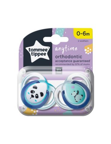 Tommee Tippee Smoczek uspokajający Anytime 0-6m miś turkusowy