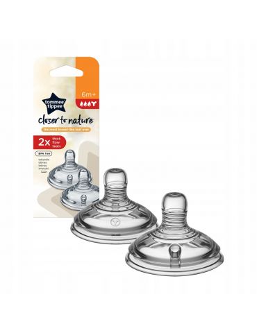Tommee Tippee Smoczki do butelek 6m+ kaszka Tommee Tippee Smoczki do butelek 6m+ kaszka