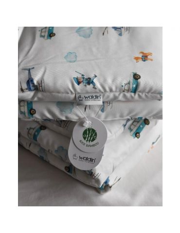 Waldin Kołdra bambusowa dziecięca 100x75 Policja biała