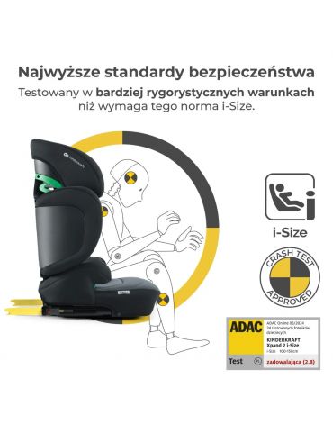 Kinderkraft Xpand 2 I-Size Fotelik samochodowy 100-150cm graphite black