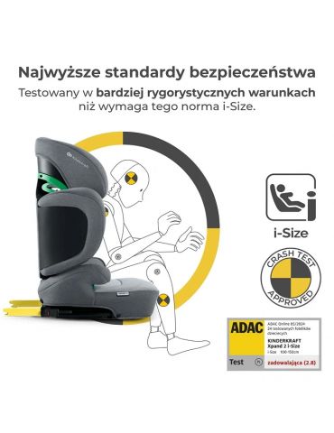 Kinderkraft Xpand 2 I-Size Fotelik samochodowy 100-150cm rocket grey Kinderkraft Xpand 2 I-Size Fotelik samochodowy 100-150cm rocket grey